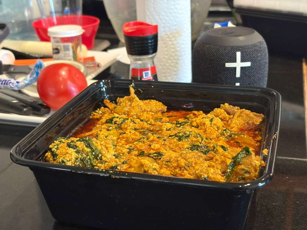 Kontomire stew served with rice